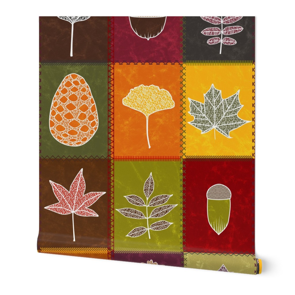 Fall Leaves Patchwork Quilt