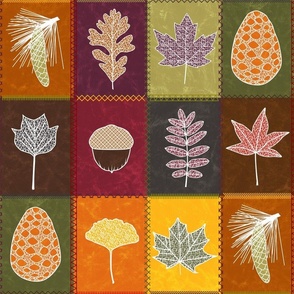 Fall Leaves Patchwork Quilt
