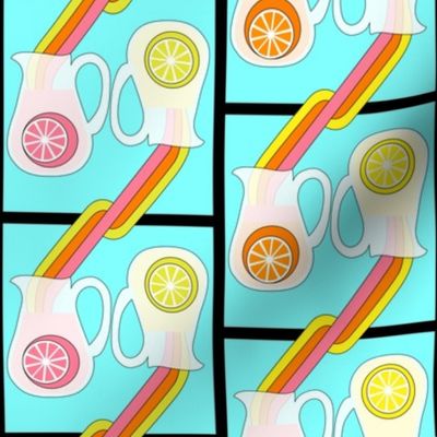 Pop art citrus juice jugs - aqua