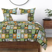 Forest Leaves Patchwork Quilt