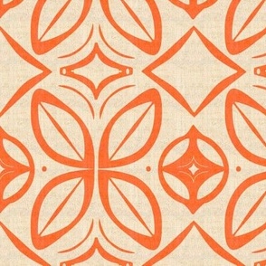 Abstract Bohemian Butterfly Barebones in Coral on Cream