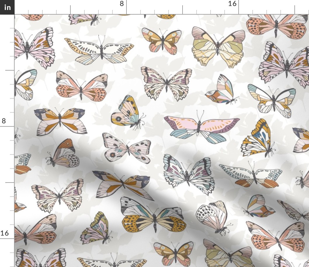 Eden Butterflies (cream) LARGE