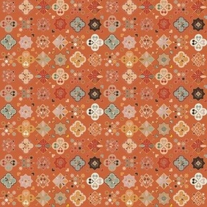 Moroccan Tiles Earthy tones multi color folk