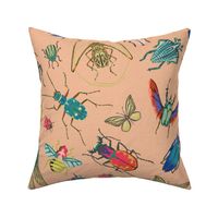 Mid Century Retro Bugs-Peach-Large