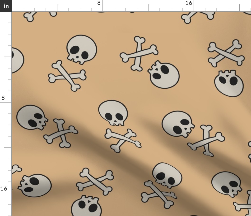 Muted Skulls Dark Sand - extra large scale