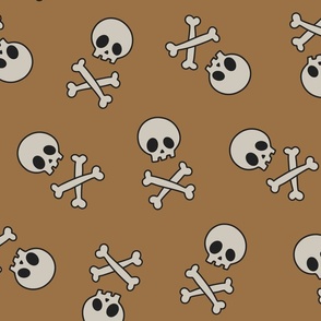 Muted Skulls Golden Brown - extra large scale