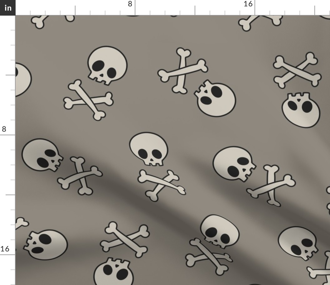 Muted Skulls Sandy Grey - extra large scale