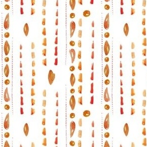 droplet orange beaded stripes watercolor coordinate on white
