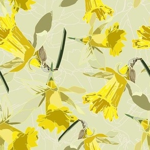 Spring Daffodil on cream tan background