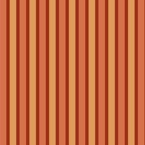 Dusty Earth Stripes (#3) - Narrow Ribbons of Rich Brown with Dusty Apricot and Dusty Tan