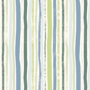 Vertical Stripes - Green & Blue I M size I 12" I Wild Grasses Collection 