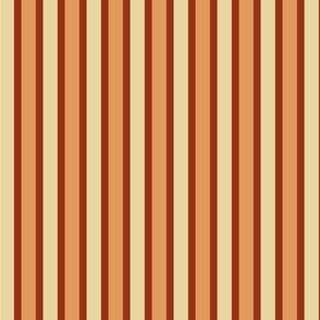 Dusty Earth Stripes (#5) - Narrow Ribbons of Rich Brown with Dusty Apricot and Pale Pumice