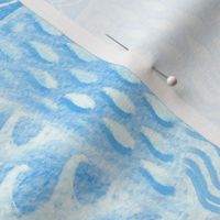Watercolor Waves and Water - sky blue and white 