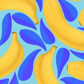 Tropical bananas with blue leaves (large)