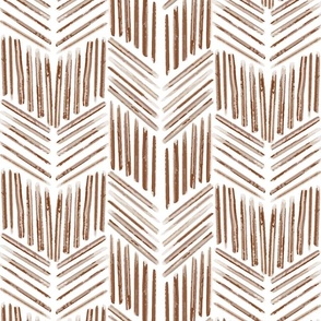 messy brushstroke chevron - chilli chocolate brown