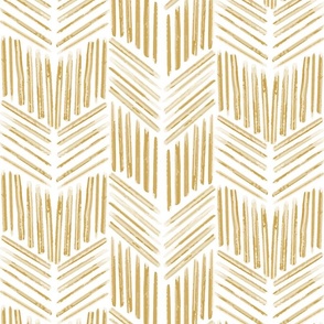 messy brushstroke chevron - golden barley