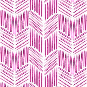 messy brushstroke chevron - hot pink