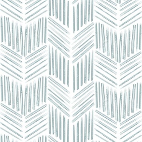 messy brushstroke chevron - silver green