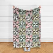 Retro floral geometric large