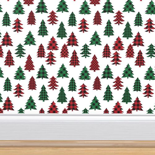 Roostery Christmas Sweater Fair Tree Red White Winter Trendy by Spoonflower