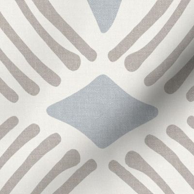Tarak - Textured Geometric - Beige Taupe Blue Grey Jumbo Scale