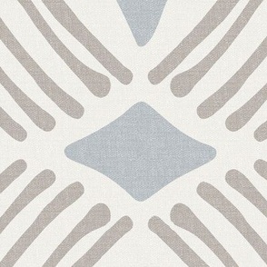 Tarak - Textured Geometric - Beige Taupe Blue Grey Jumbo Scale