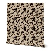 Smaller Ivory and Brown Tortoiseshell Seamless Repeat Pattern 