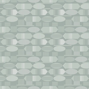 Ovals and Arrows Neutral Sage Small