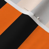 Dark Pumpkin Orange and Black Horizontal Witch Stripes