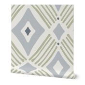 Tarak - Textured Geometric - Beige Green Grey Blue Jumbo Scale