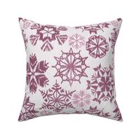 ikat snowflakes - red - large scale