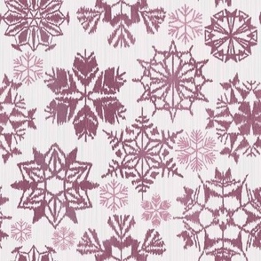 ikat snowflakes - red - regular scale