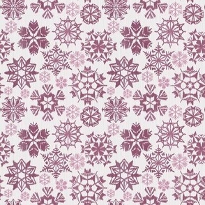 ikat snowflakes - red - small scale