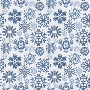 ikat snowflakes - blue - small scale