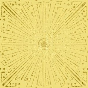 Geometric Golden Sunburst in Gold & Jonquil Yellow