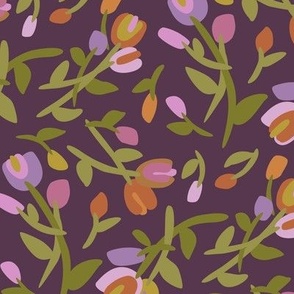 Stylized Tulips Plum