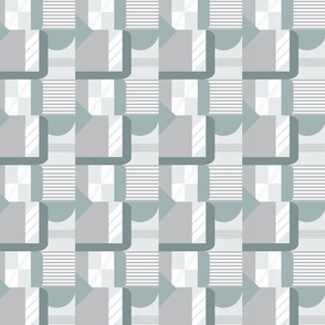 Modern Geo Square Shapes in Gray and Green