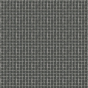 Windowpane check window pane check - Black and Gray - Jumbo