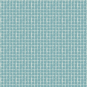 Windowpane check window pane check - Teal and Cream - Jumbo