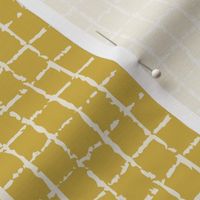 Windowpane check window pane check - Yellow and Cream - Jumbo