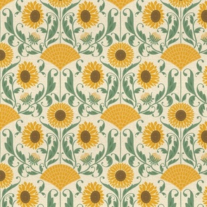 sun mosaic and sunflower- apricity- medium scale