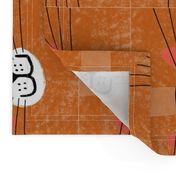 Orange Cats Kids Face Mask Fabric 