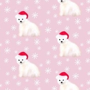Christmas polar bears on pink