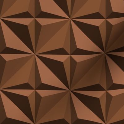 Milk Chocolate Brown embossed geometric diamonds 3D panels Wallpaper