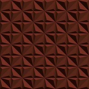 Chocolate Brown embossed geometric diamonds 3D panels Wallpaper