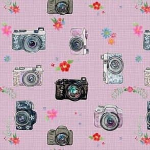 Camera Floral Dusty Pink