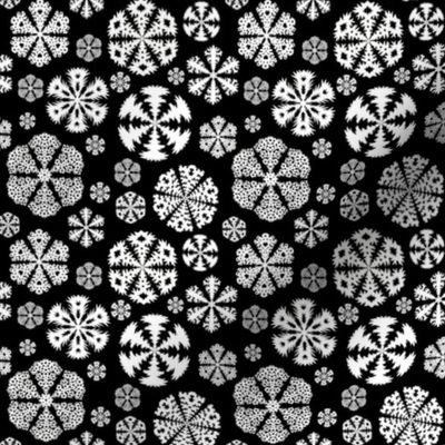 Cut out snowflakes white on black 4x4