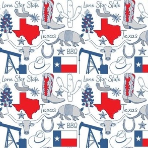 small texas items red white and blue