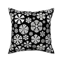 Cut out snowflakes white on black 10x10