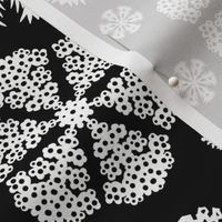 Cut out snowflakes white on black 10x10